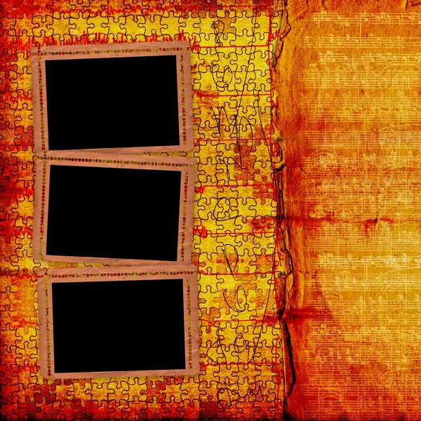 Old grunge paper frames on the ancient background — Stock Photo, Image