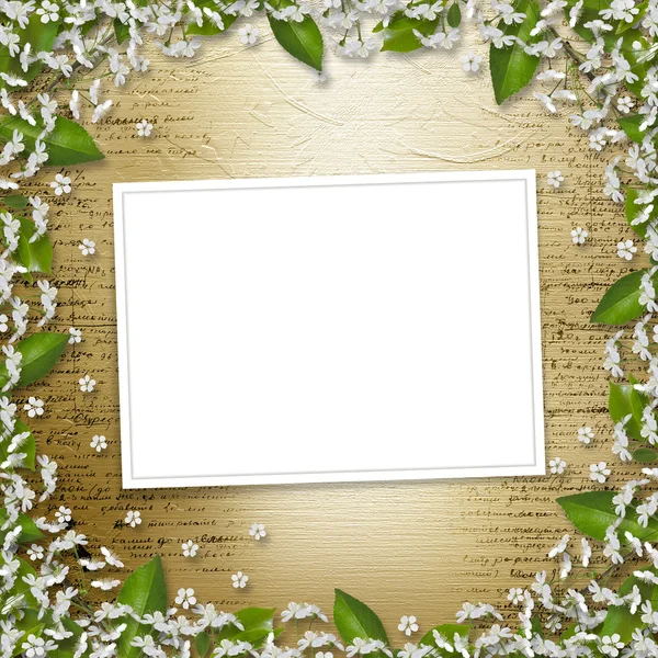 Escrevendo fundo abstrato com moldura floral bonito bouque — Fotografia de Stock