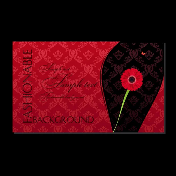 Glamour moda davetiye kartı çiçek — Stok Vektör