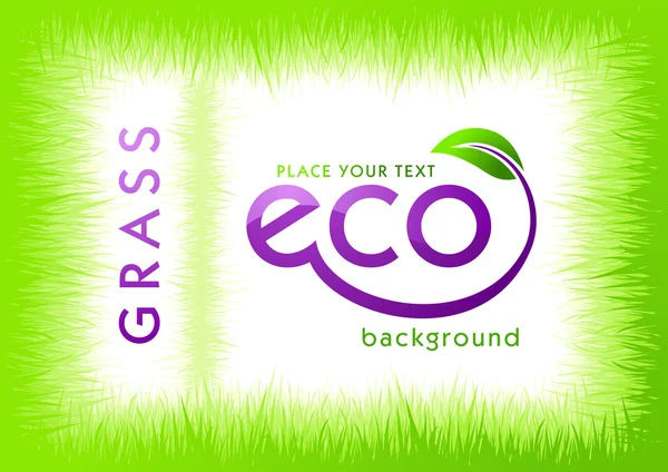 Eco groen gras achtergrond — Stockvector
