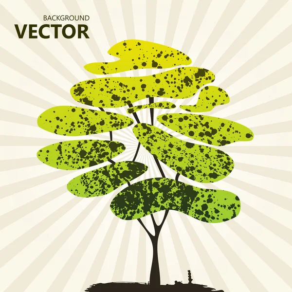 Abstrakte Farbe Baum Hintergrund grün — Stockvektor