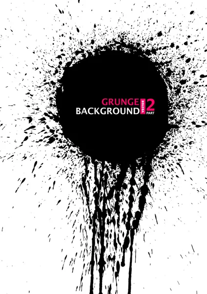 Grunge silhouette background banner ink stain blot — Stock Vector