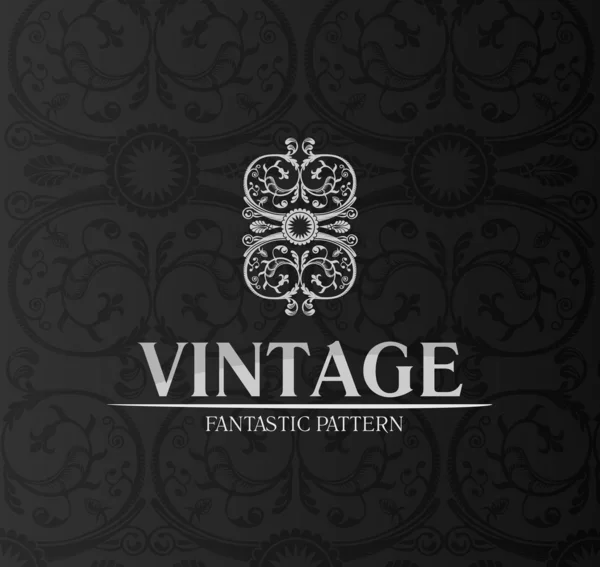 Vintage decoração rótulo ornamento fundo emblema — Vetor de Stock
