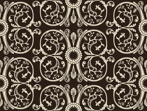 Fond d'écran héraldique vintage sans couture noir — Image vectorielle