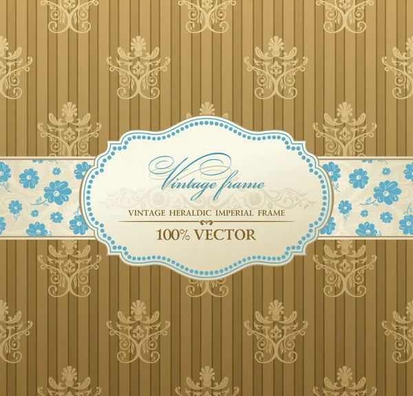 Invitation vintage étiquette cadre vecteur — Image vectorielle