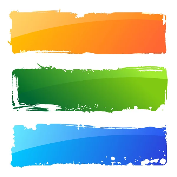 Grunge couleurs bannières à main. Brosse fond abstrait et peinture — Image vectorielle