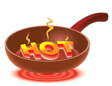 HOT on red-hot frying pan clipart