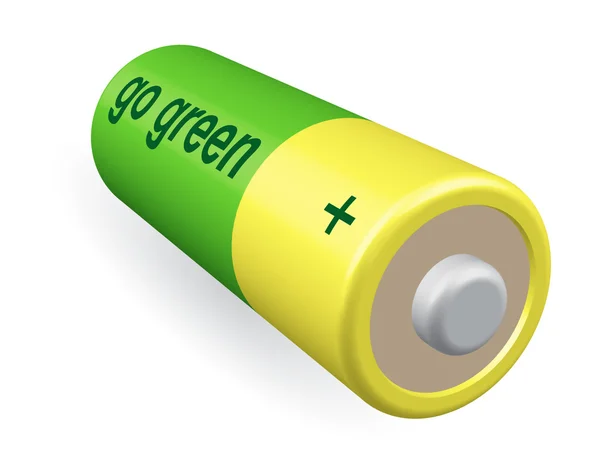 Batterij gaan groen — Stockfoto