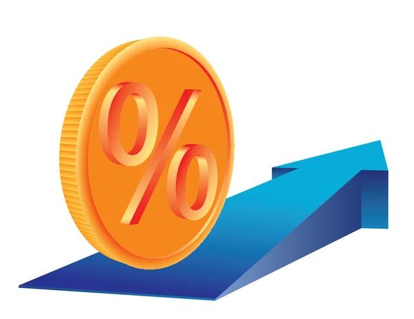 Money percent growing — Stock Vector