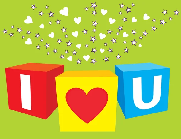 J'aime u cubes étincelants — Image vectorielle