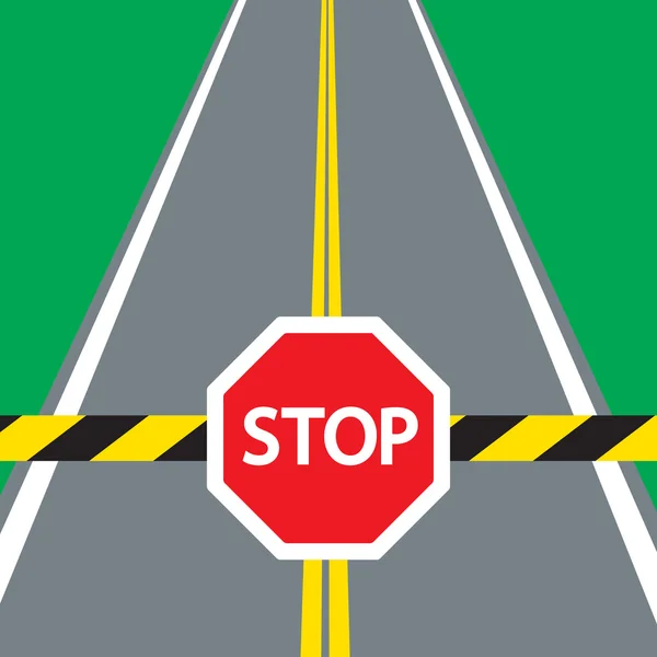 Gát és a forgalom jel Stop — Stock Vector