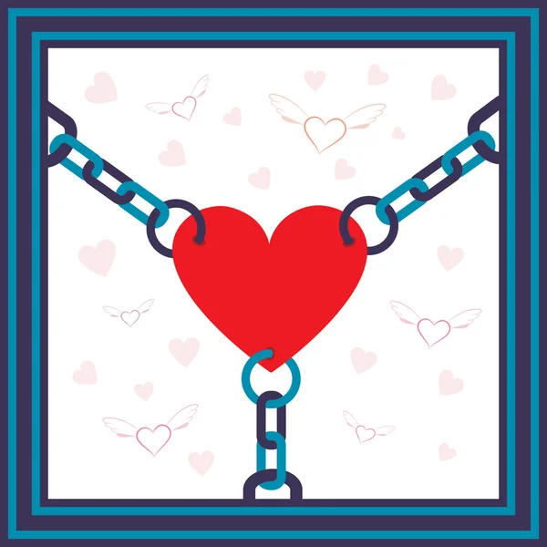 Chained heart — Stock Vector