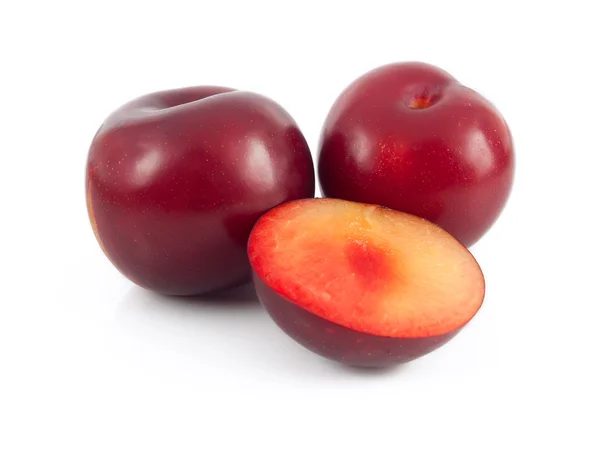 stock image Plums on white background