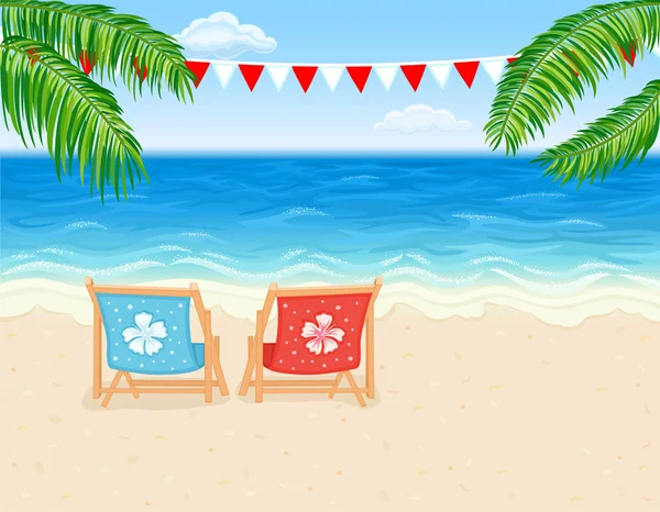 Відпочинок на тропічному пляжі — стоковий вектор
