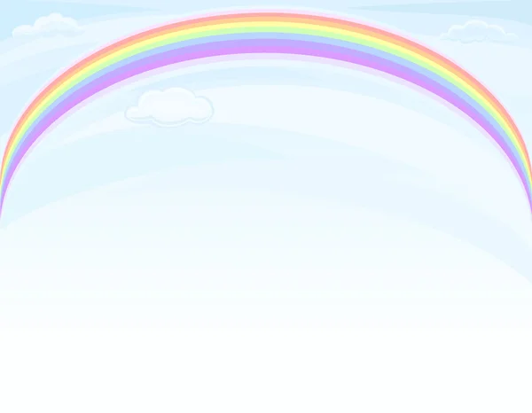 Rainbow over blauwe hemel — Stockvector