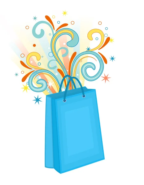 Τσάντα ψώνια μπλε — Διανυσματικό Αρχείο