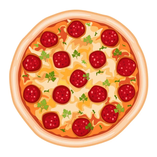 Pizza salami — Stockvector