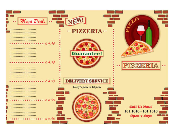 Pizzeria restaurant leaflet