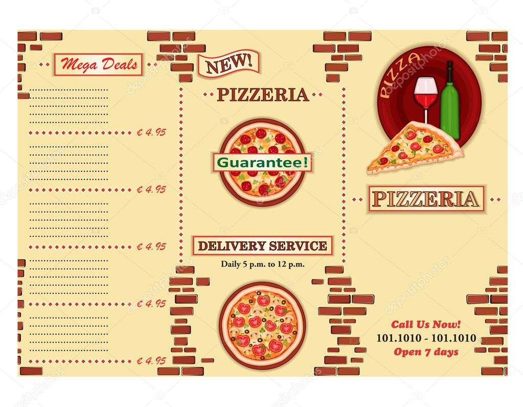 Pizzeria restaurant leaflet