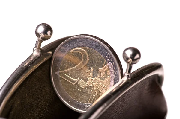 Monety w portfelu — Zdjęcie stockowe