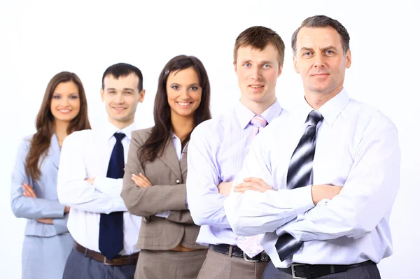 ビジネスの男性と彼のチームは白い背景の上の分離 — ストック写真