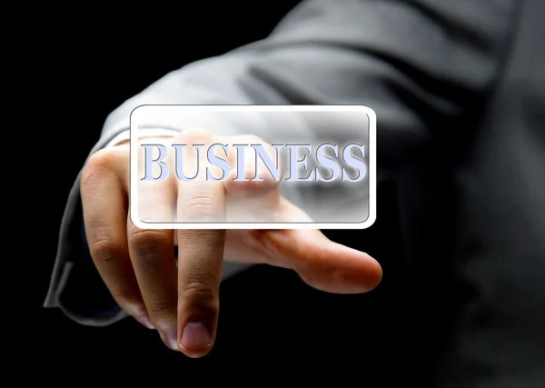 Finger on business button — Stock Photo, Image