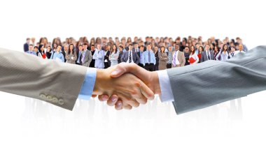 Handshake isolated on business background clipart