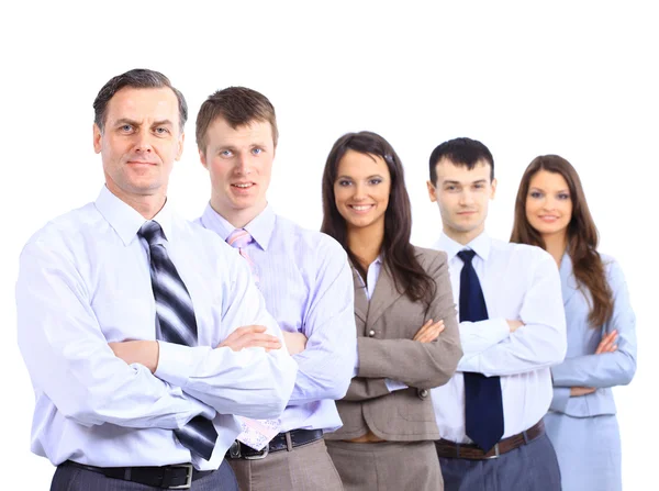 ビジネスの男性と彼のチームは白い背景の上の分離 — ストック写真