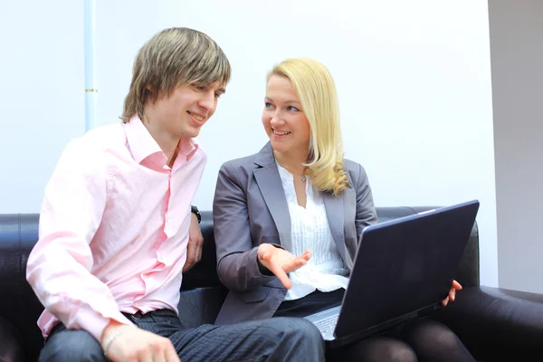 Successful business team working together at office — Stock Photo, Image