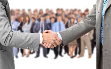 Handshake isolated on business background clipart