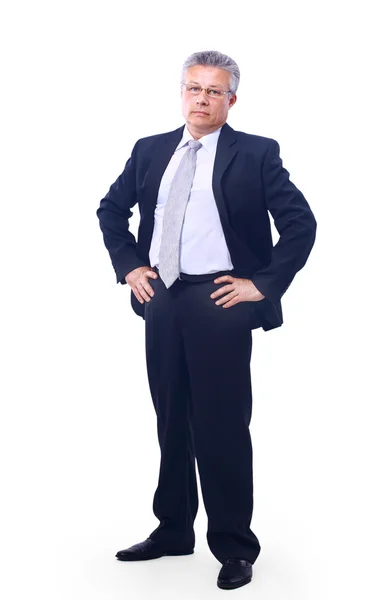 Handsome mature businessman. Isolated over white background — Stock Photo, Image