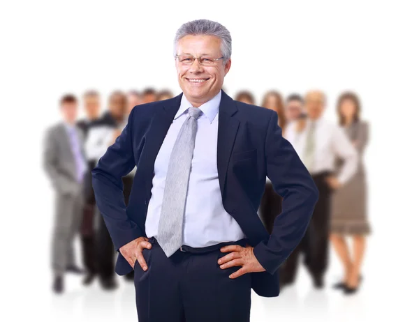 Business man and his team isolated over a white background — Stock Photo, Image