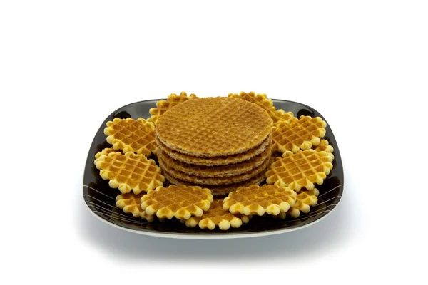 Kekse auf Teller isoliert auf weißem Hintergrund — Stockfoto