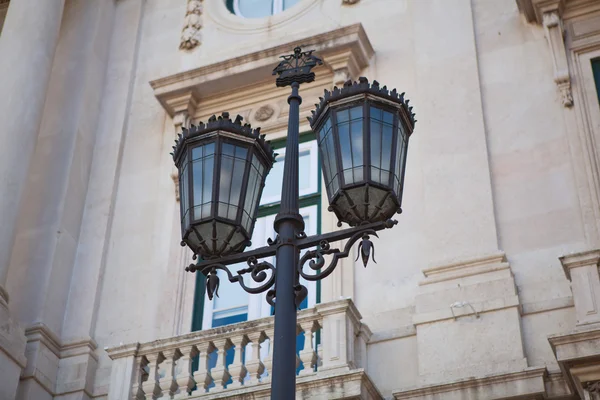 Typical metal street lamp at Lisbon — стокове фото