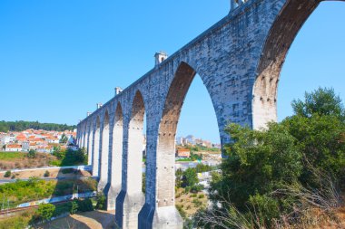 Historic aqueduct in the city of Lisbon built in 18th century, P clipart