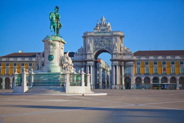 Португалія, комерції площі в Лісабоні Ліцензійні Стокові Фото