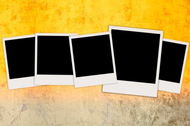 Five Blank Photos on Concrete Wall clipart