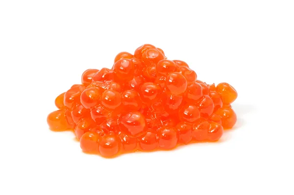 Caviar vermelho isolado sobre fundo branco — Fotografia de Stock