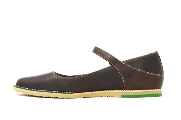 Brunt läder kvinnors sko — Stockfoto
