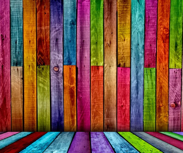 Sala de madeira multicolorida — Fotografia de Stock