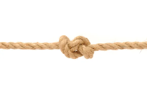 Веревка джут с узлом — стоковое фото