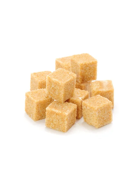 Hnědý cukr kostky — Stock fotografie