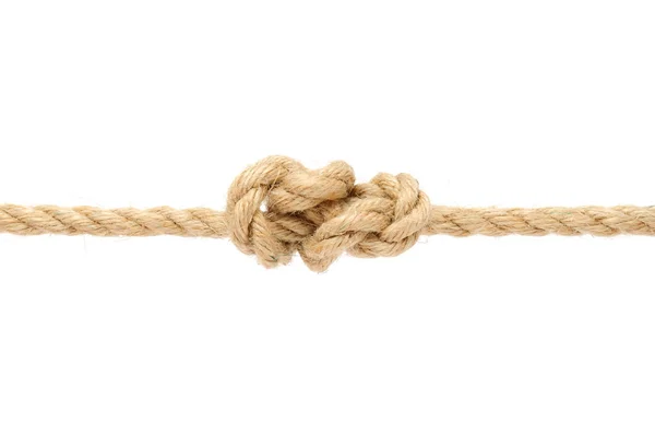 Веревка джут с узлом — стоковое фото