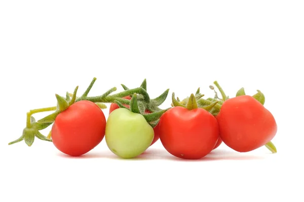 Yeşil ve kırmızı kiraz domates — Stok fotoğraf