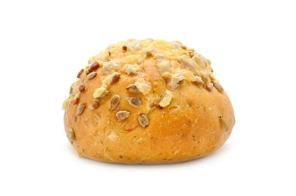 Pełnoziarnista bułka z nasiona słonecznika i ser — Zdjęcie stockowe
