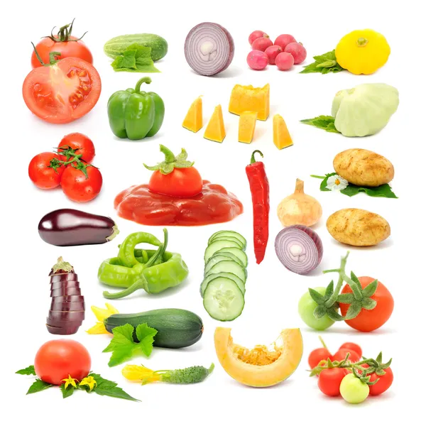 Gemüse-Set isoliert auf weißem Hintergrund — Stockfoto