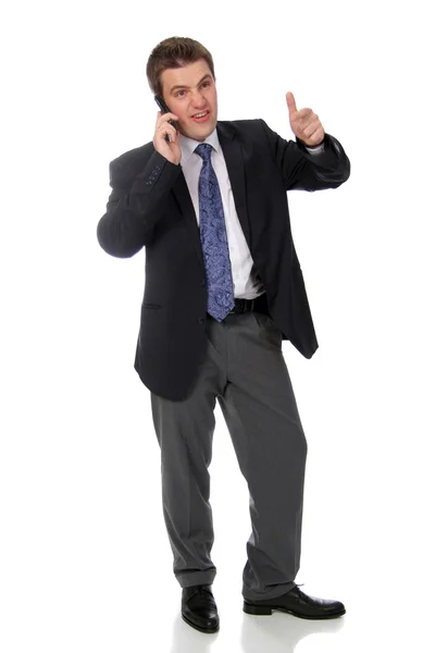 Ο άνθρωπος των επιχειρήσεων και την κλήση μέσω τηλεφώνου — Φωτογραφία Αρχείου