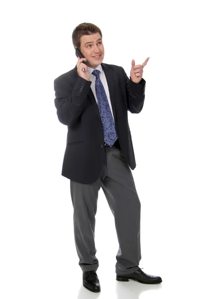 Geschäftsmann und Anruf am Telefon — Stockfoto