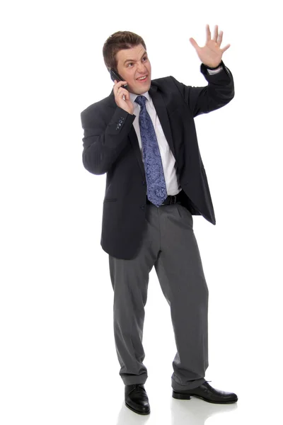 Człowiek biznesu i kontakt telefoniczny — Zdjęcie stockowe