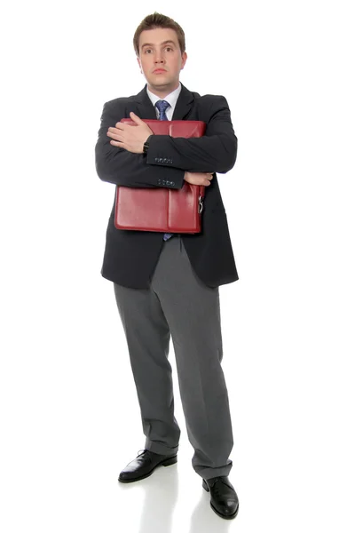 Biznes człowiek sobie ciemny garnitur — Zdjęcie stockowe